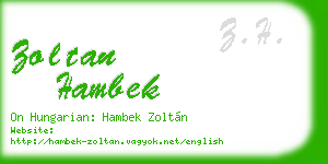 zoltan hambek business card